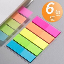 5 packs of fluorescent film Post-It stickers sticker instructions classification index stickers small strip book stickers book sign paper Han