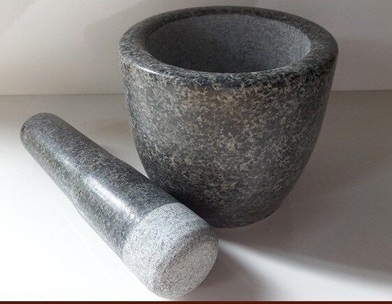 Handmade green stone Large size stone mortar Mashed Garlic Crush garlic Garlic Garlic Mortar garlic Mortar Bait Natural Stones