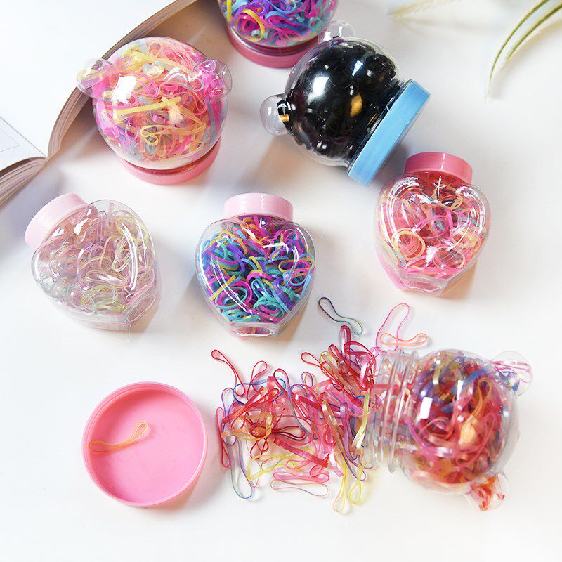 Children's hair tie-hair band baby without hurting hair ring disposable rubber band strong tensile constantly durable bottle