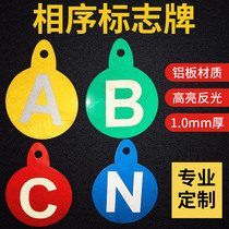 ABCON phase sequence card Power safety sign card Aluminum reflective sign Power phase sequence card Power pole number plate