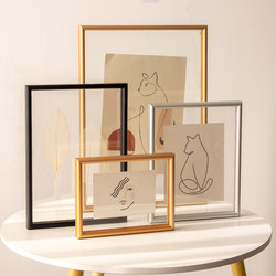Double-sided transparent Accessible Luxury metal table photo frame 6 inch 8 inch 10 inch 12 Wall a4 embossed 7 Scandinavian aluminum alloy A3