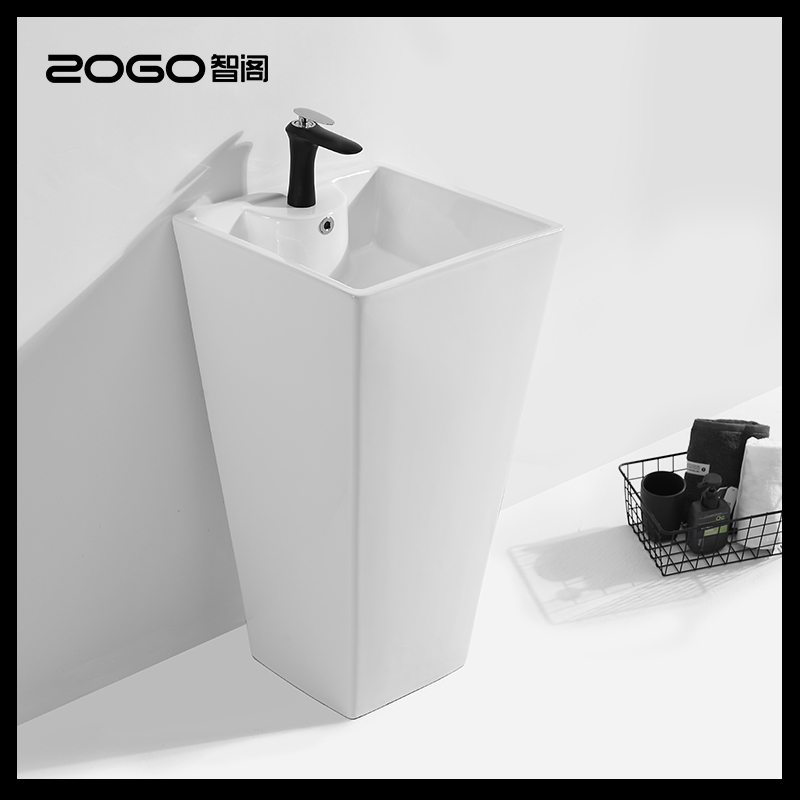 Column basin One-piece wash basin Basin Balcony powder room Floor-to-ceiling basin Fashion simple art one-piece basin