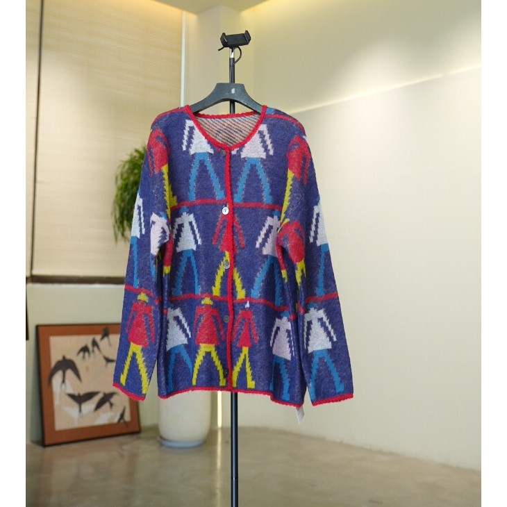 [Pink Fan Exclusive] Ts8107 Artistic Print Knitted Cardigan