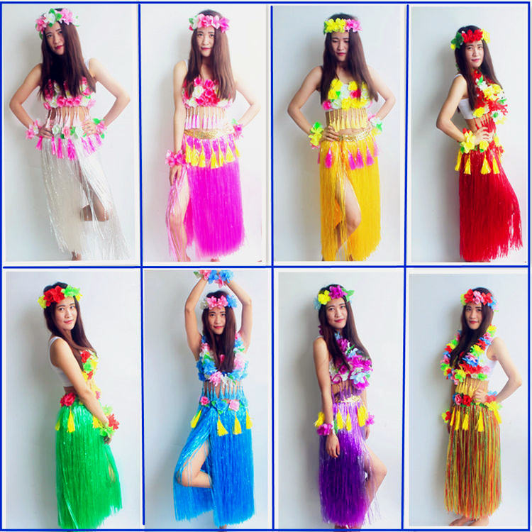 Seagrass Dance Dress Hawaiian Grass Dress Dance Suit Adult Men And Women Thicken 80cm Annual Meeting to Serve Color