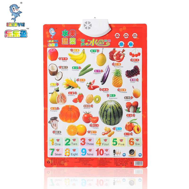 Lele fish bump sound single-sided wall chart Early education enlightenment baby cognitive wall chart Children's literacy GT001