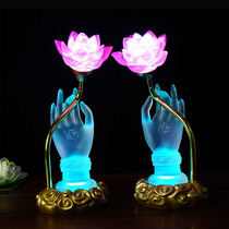Glazed lamp for Buddha colorful bergamot lotus lamp Buddha lamp for Buddha lamp for lamp LED long light for flower Buddha front flower