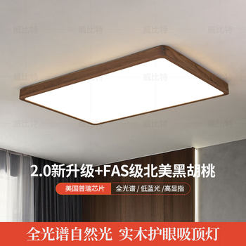Simple eye-protecting black walnut whole house ceiling lamp