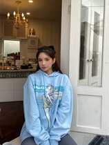 Designer 13demarzo Flower Fairy Print Hooded Sweater Loose Women Lazy Top 2021 Spring New Product