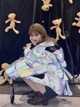 Designer 13demarzo Reflective Laser Down Jacket Three-dimensional Bear Loose Coat Female 2020 Winter New Product