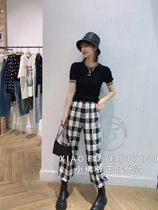 Spot Faye MO counter 21 autumn clothes MBA3PAT007 plaid sports style straight tube casual pants 1499