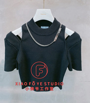 Little Buddha RE Rui Pan counter 21 Autumn P70601218 Chain Short Sleeve Knit Top 999