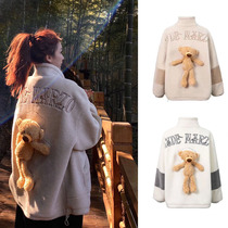 Xi Ge with 13demarzo three-dimensional bear lamb coat coat women loose 2020 autumn and winter New