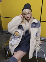 13DeMarzo Lamb hair coat astronaut teddy bear loose Joker fashion cotton suit 2020 new women