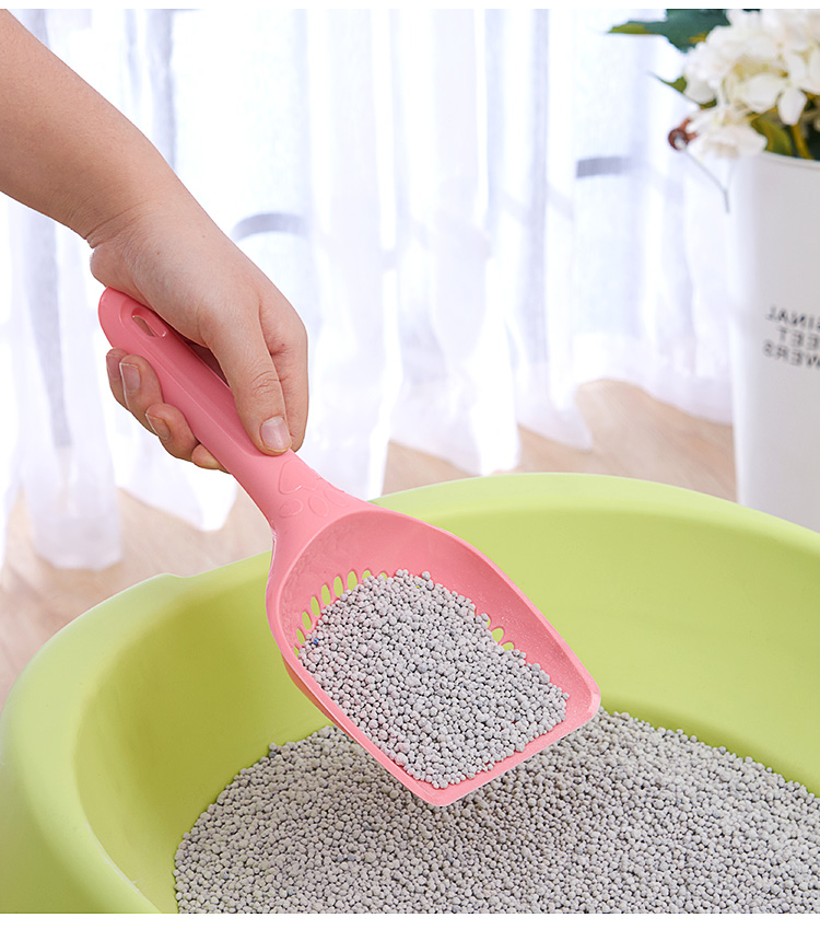 Xẻng mèo xẻng lỗ nhỏ lỗ tròn nhỏ dày xẻng mèo có thể được treo công cụ xẻng lớn làm sạch mèo - Cat / Dog Beauty & Cleaning Supplies đồ chải lông mèo