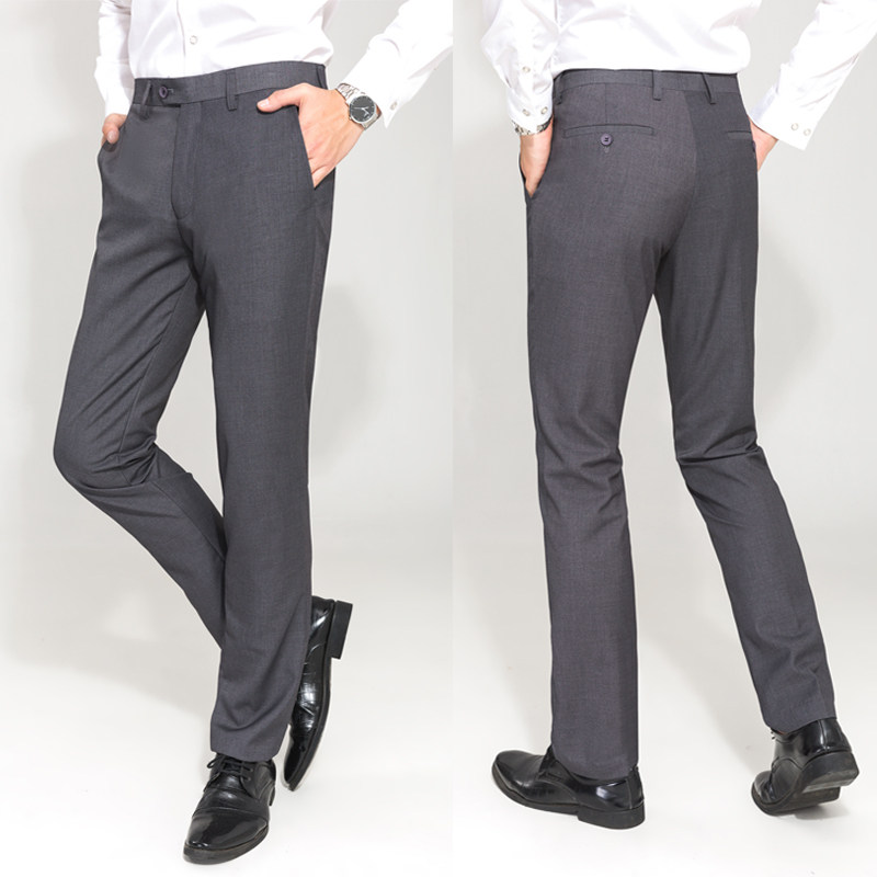 Western pants men's business formal dress slim black pendant suit pants men's and women's professional suit pants straight barrel ironing-free tooling