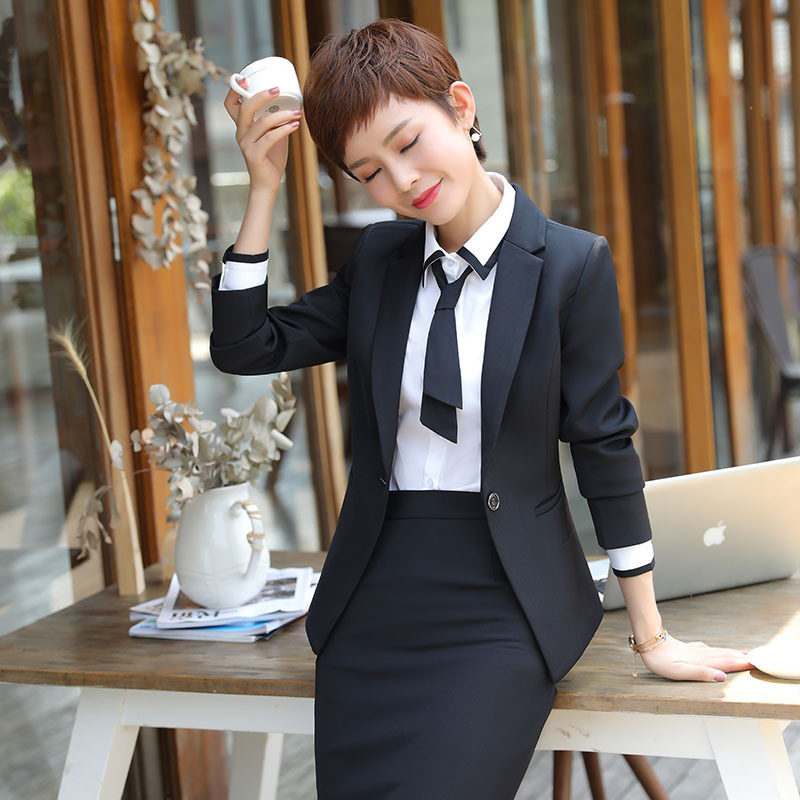 Business suit women's new spring and autumn temperament OL business interview suit dress sales work clothes large size