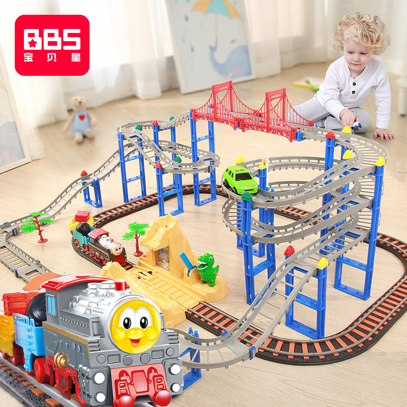 Baby Star Little Train Rail Toy Electric Railway Harmony Kids Boys Intelligence Car Breakthrough Adventure