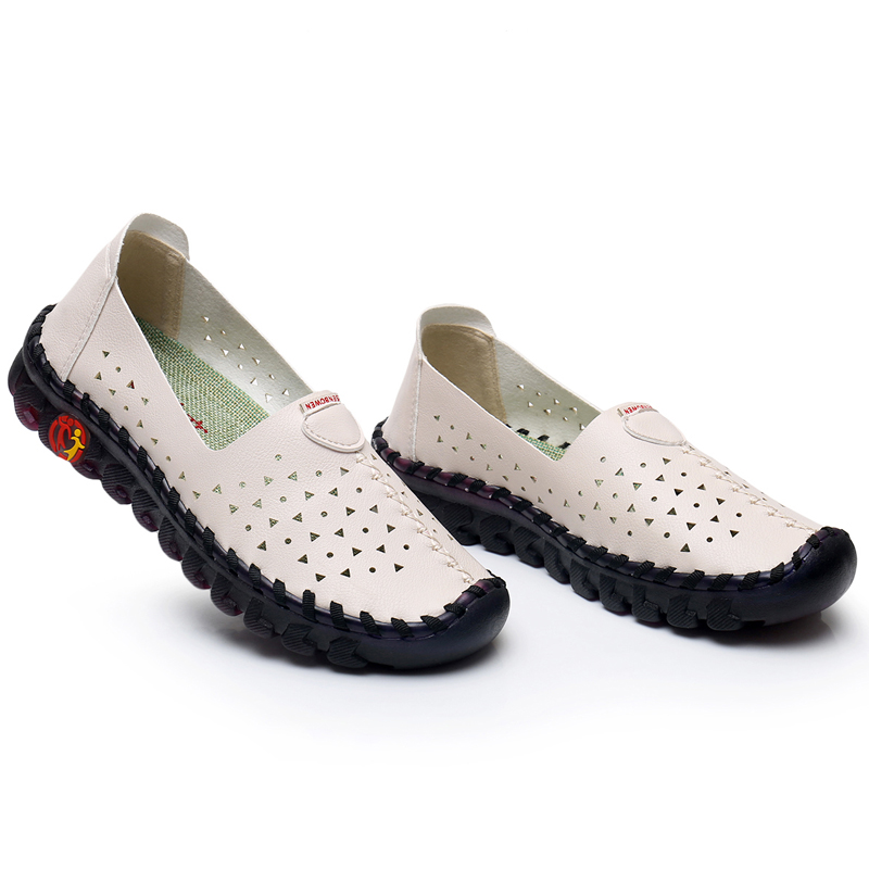 Off White Ox Tendon Soft Bottom, Super Comfortablenon-slip comfortable Sandals female Flat bottom summer soft sole leisure time pregnant woman 2020 new pattern Hollow out reverent ventilation Mom shoes