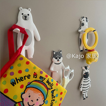 kajo day department cute diha animal key wall-mounted kitchen bathroom towel hook no-mark-free nail-free hook