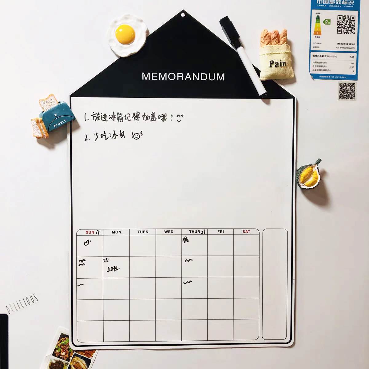 Cute Korea Nordic Creative Ins Wind Cartoon Small House Fridge Message Board Magnetic Patch Drawing Board Door Sticker Soft