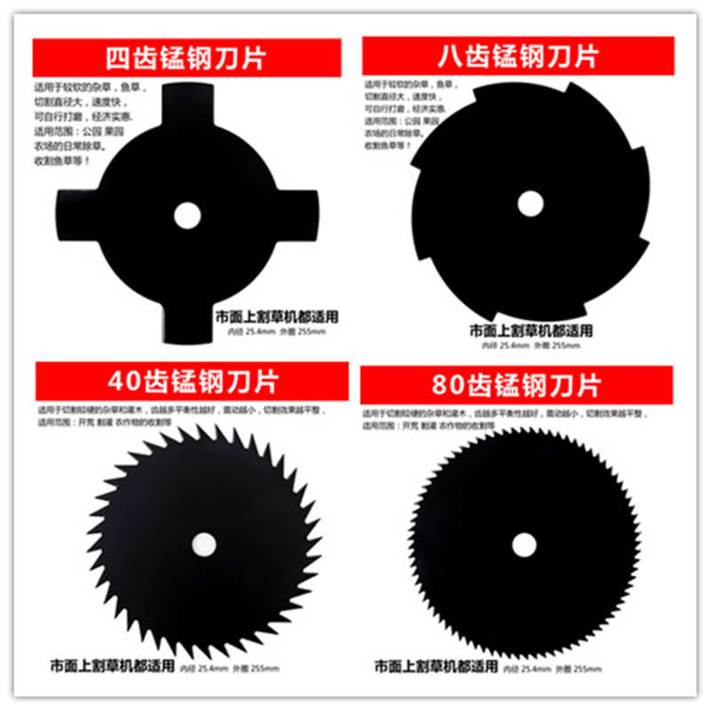 Thickened Manganese Steel Alloy Blade Mower Cut Irrigation Machine Accessories Blade 2 Teeth White Steel Blade Disc Saw Blade