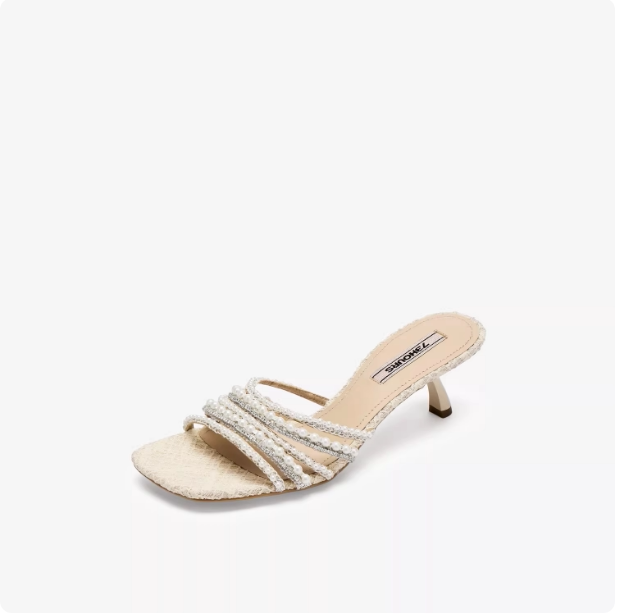 73Hours Women's Shoes Pearl Variation 2026 Summer New High-Heeled Slip-On Sandals for Women in Small Chanel Style for Outdoor Wear