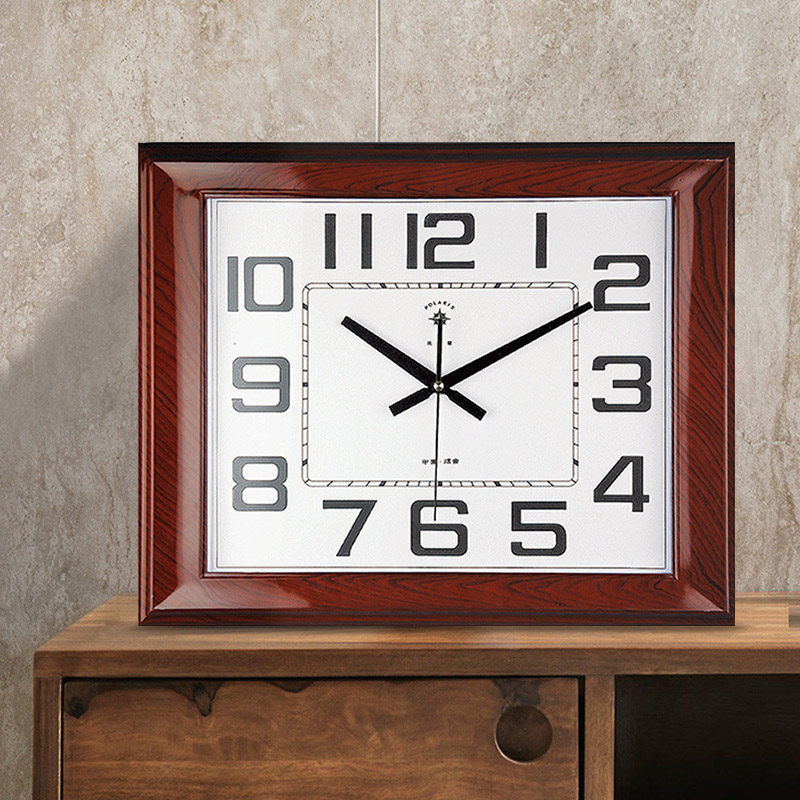 Polaris large square living room muted wall clock modern office clock punctual calendar week temperature clock