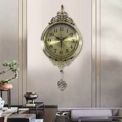 Polaris wall clock living room home clock metal creative clock fashion simple atmospheric wall table Chinese pendulum clock