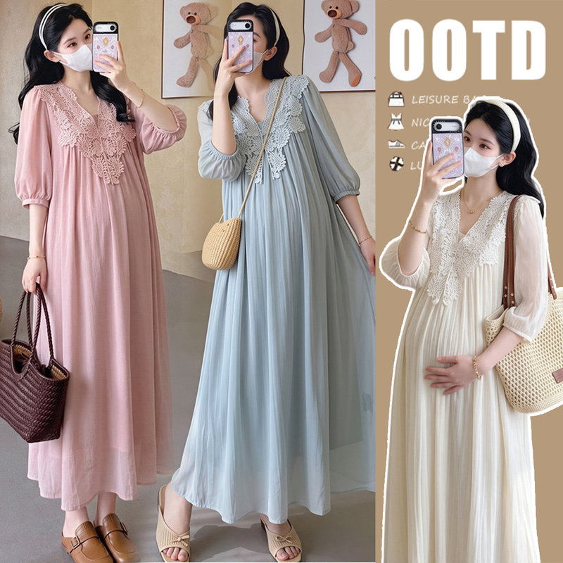 Maternity Wear Summer Dress French Gentle Style Fairy Dress 2026 New Style Elegant Suit High-End Outfit Maternity Wear Summer Dress French Gentle Style Fairy Dress 2026 New Style Elegant Suit High-End Outfit