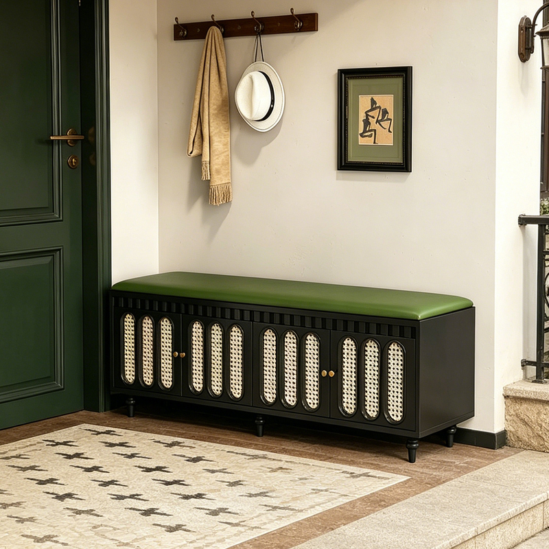 Vintage-Style Shoe-Changing Bench for Home Entrance, Solid Wood Long Shoe Cabinet and Bench Combo, Suitable for Sitting and Wearing Shoes at the Door Vintage-Style Shoe-Changing Bench for Home Entrance, Solid Wood Long Shoe Cabinet and Bench Combo, Suitable for Sitting and Wearing Shoes at the Door