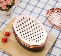 Nordic ins rose gold brass double-sided cheese planer oval box cheese planer vegetable planing lunch box Planer grater