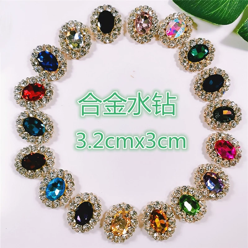 Hợp kim Rhinestone Nút đồ trang sức Ngọc trai Phụ kiện tóc Đồ trang sức Vật liệu đội đầu Tự làm Quần áo Thủ công Công chúa Váy trang trí Pha lê - Phụ kiện tóc