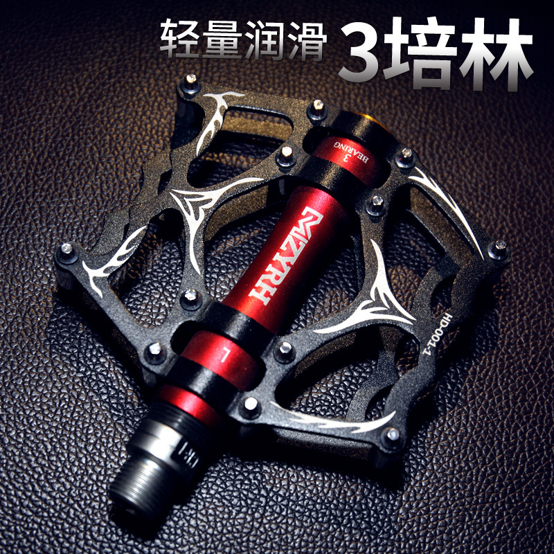 Mzyrh Bicycle Pedals Three-Bearing Aluminum Alloy Pedals Universal for Mountain Bikes and Road Bikes