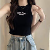 Tide, черный топ с чашечками, майка топ, короткая футболка без рукавов, в американском стиле