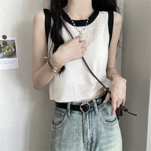 Шелковый бамбуковый трикотажный жилет без рукавов для отдыха