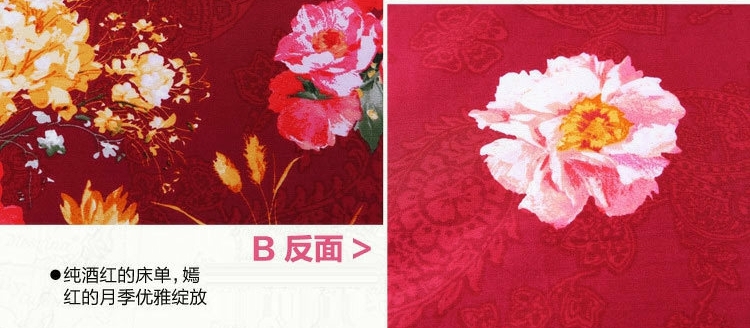 Thủy dệt bông twill phản ứng in một gia đình bốn người phụ nữ vẽ bộ đồ giường hoa AY5122 - Bộ đồ giường bốn mảnh gối mền 2 trong 1