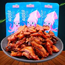 Squid fishery rice Xiang mushrooms squid pieces spicy seafood snacks Snacks spicy iron plate barbecue squid whiskers
