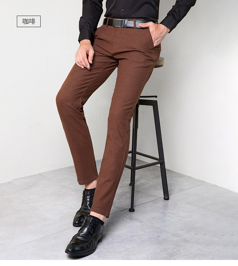 Romon / Ruomen Quần âu cho nam Thanh niên Slim Straight Quần yếm cỡ lớn Quần công sở Quần dài nam quần bò nam đẹp