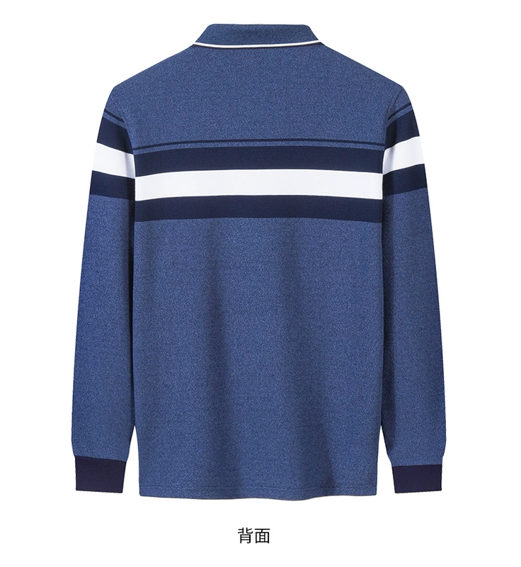 Romon / Romon trung niên áo polo dài tay nam mùa thu màu mới phù hợp với áo thun nam cổ áo giản dị t shirt