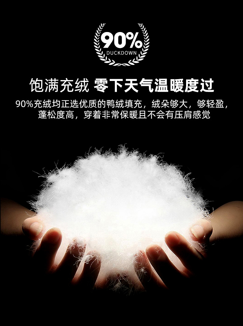 罗蒙 男女 时尚工装风 90白鸭绒羽绒服 图3
