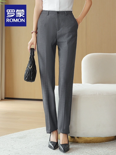 Luo B Meng Women's Fusine Business Casual штаны 2025 Осенние повседневные штаны, наиболее подходящие для элегантного интеллектуального стройного, наиболее подходящего для рабочих штанов