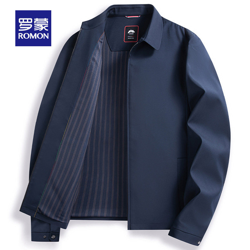 Romon Middle-Aged and Elderly Executive Clothing 2026 Autumn New Short Style Dad Jacket with Lapel Executive Jacket Coat for Men Romon Middle-Aged and Elderly Executive Clothing 2026 Autumn New Short Style Dad Jacket with Lapel Executive Jacket Coat for Men