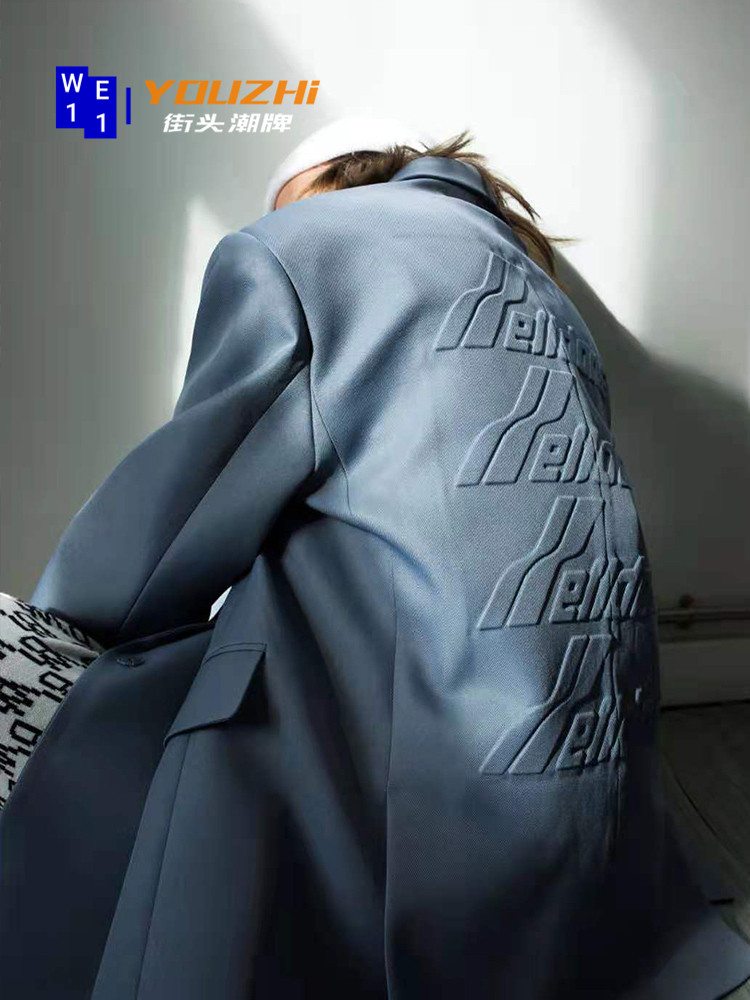 Over-experience WE11DONE autumn winter new reliefs embossed logo casual suit WELLLDONE Spring summer Western suit jacket