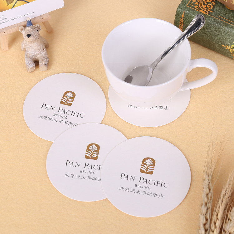 Cup mat set to be creative LOGO thermal insulation cushion tea cup cushion anti-slip hotel cup cushion disposable suction water paper cup cushion custom-made