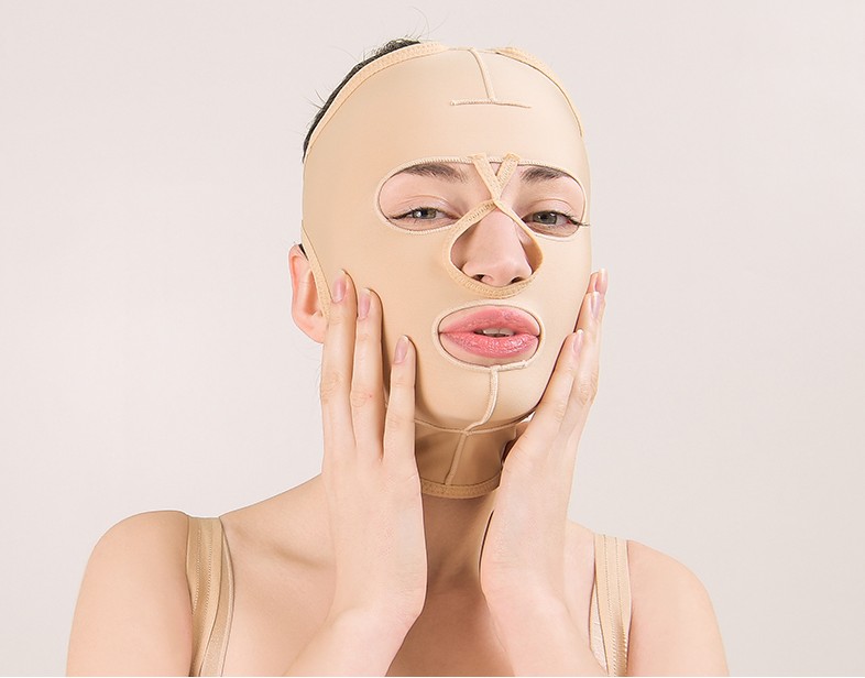 Wai Mei lean cheekbone shape after mask head cover full face elastic sleeve liposuction double chin carved