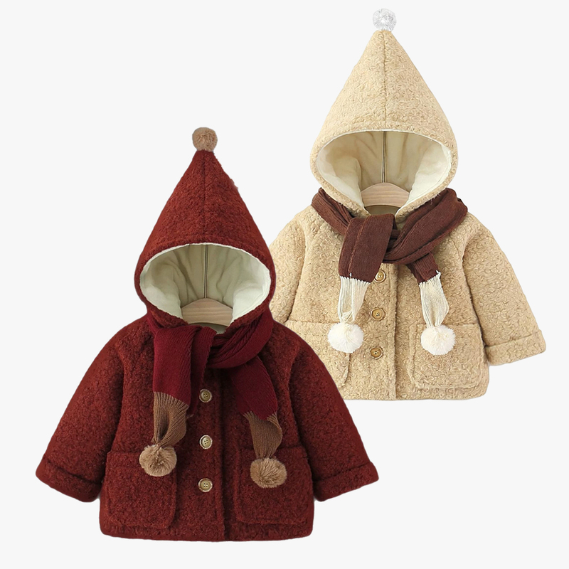 0.05kg Year Old Baby Winter Coat with Fleece Lining and Thickened Design, Twin Baby Clothes for Dragon and Phoenix Twins, Sibling Outfits, Cotton Jacket
