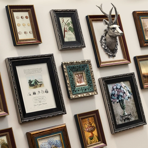 Фотография из натурального дерева, ретро настенная фоторамка, настенное крепление, в американском стиле