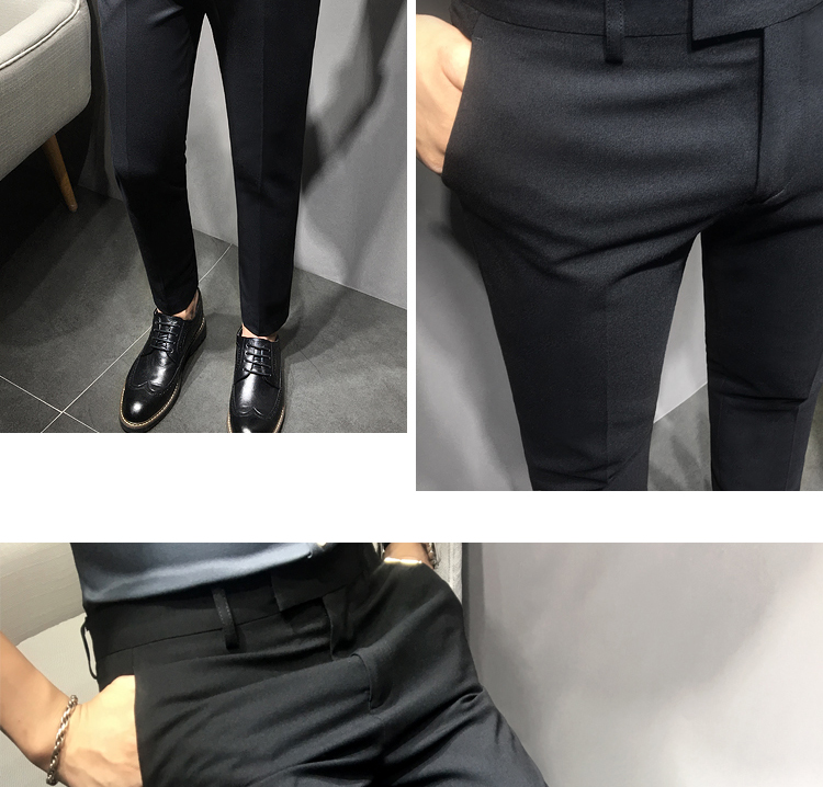 Mùa đông quần tây quần tây nam cộng với nhung dày trẻ trung Hàn Quốc kinh doanh Slim màu rắn thời trang chân quần quần thun nam