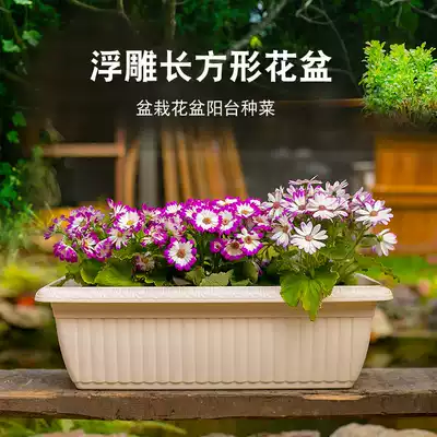 IRIS resin rectangular succulents basin Imitation ceramic plastic balcony vegetable growing long simple large flower pot