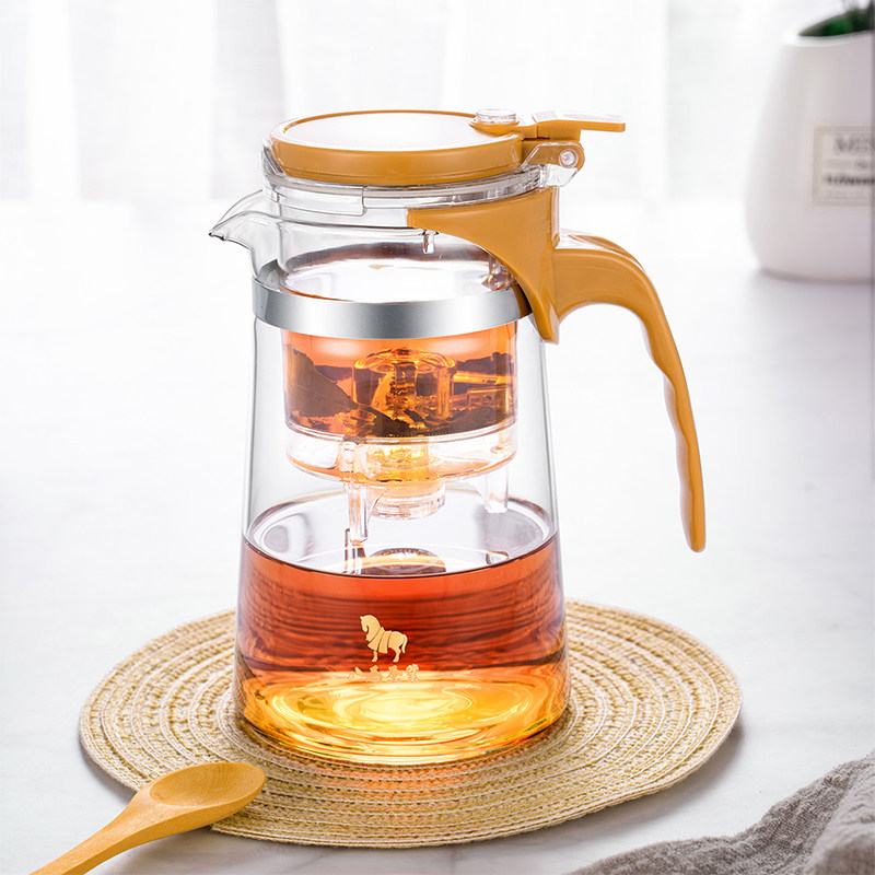Eight horse tea set Yike Fluttering Cup Tea Separation Glass Heat Resistant Glass Brewer Tea Set 750ml
